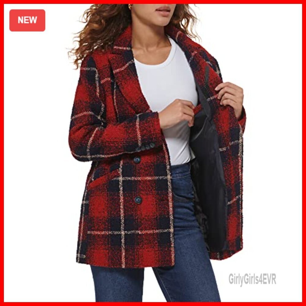 Wool Blend Double Breasted Blazer Classic Fit Long Sleeve - Picture 4 of 6